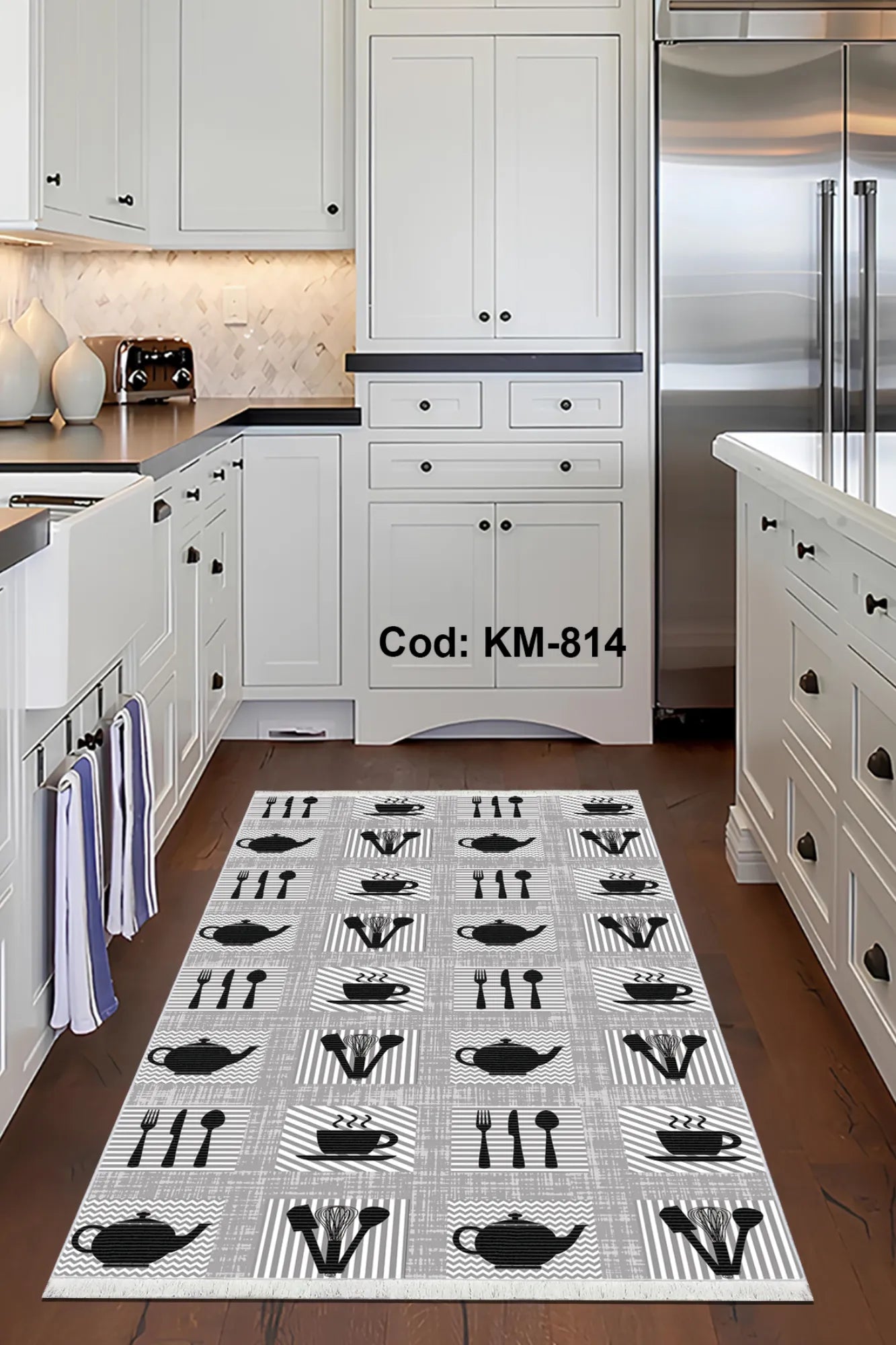 Dijital Baskı Pamuk Dokuma Taban Mutfak Halısı