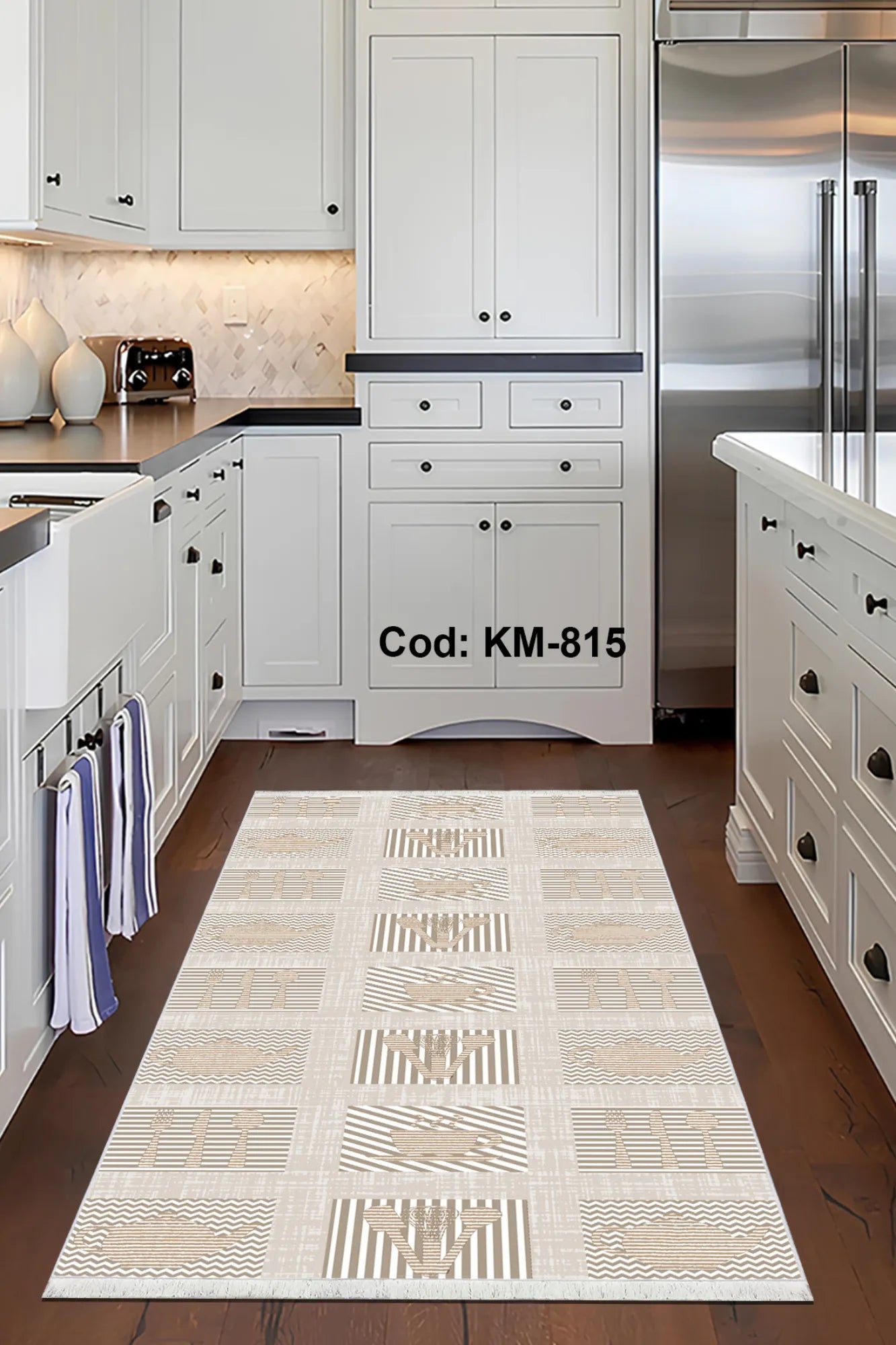 Dijital Baskı Pamuk Dokuma Taban Mutfak Halısı