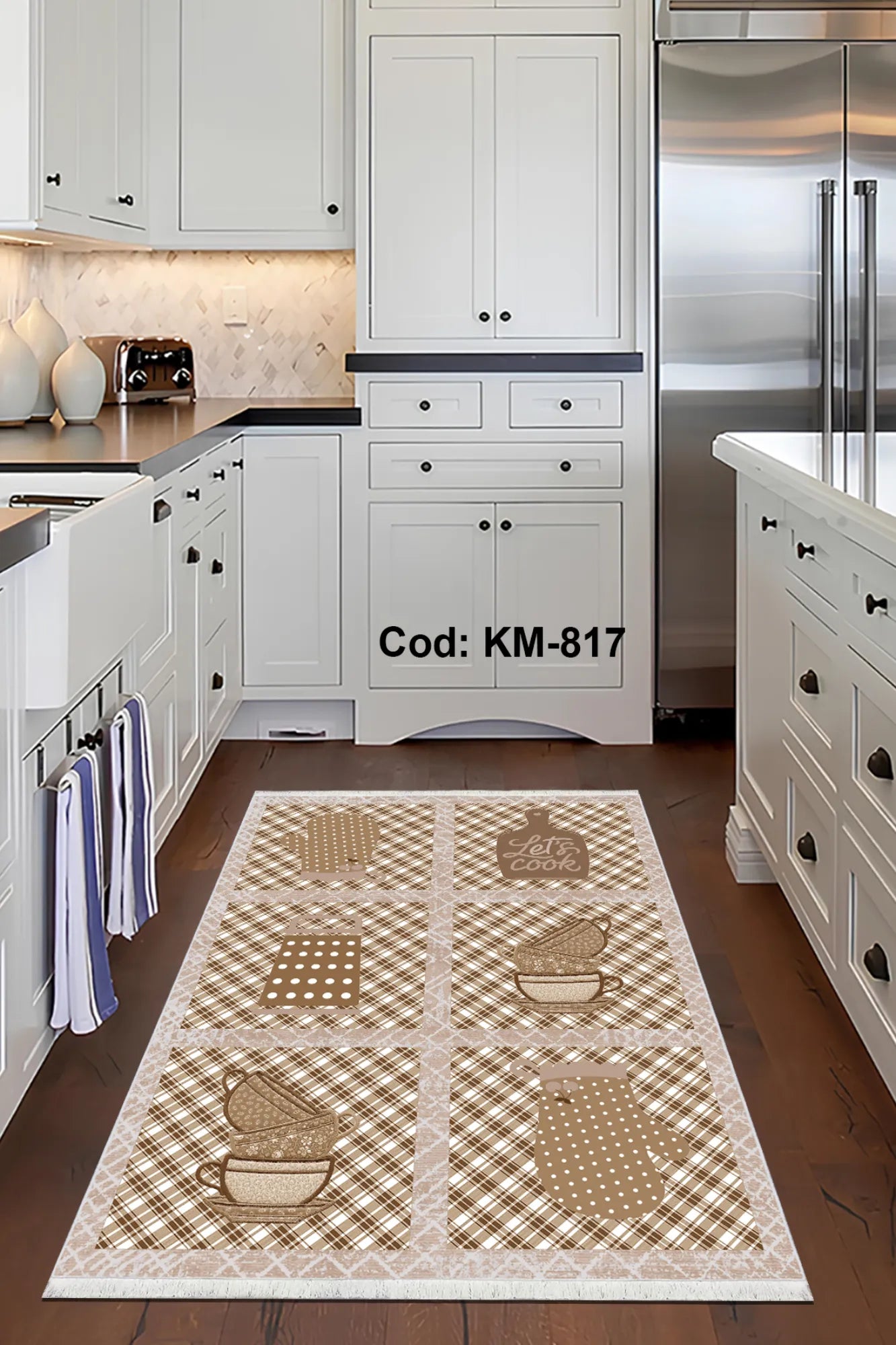 Dijital Baskı Pamuk Dokuma Taban Mutfak Halısı