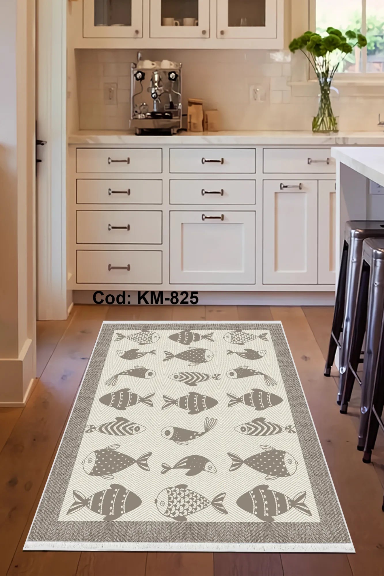 Dijital Baskı Pamuk Dokuma Taban Mutfak Halısı