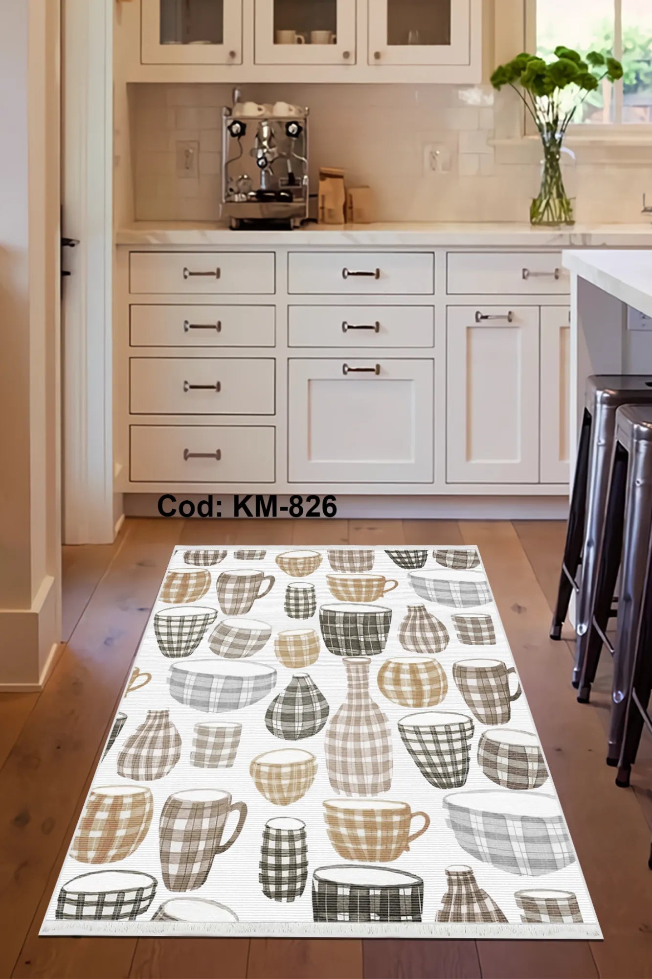 Dijital Baskı Pamuk Dokuma Taban Mutfak Halısı