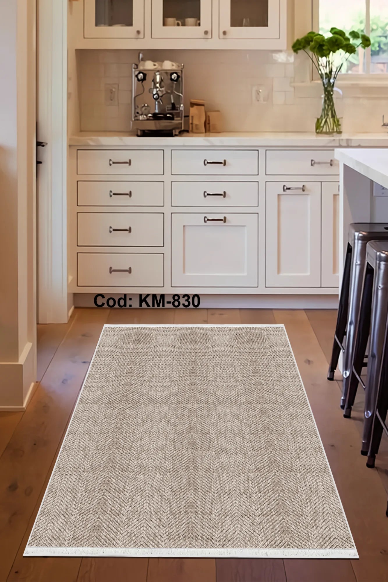 Dijital Baskı Pamuk Dokuma Taban Sisal Desenli Halı