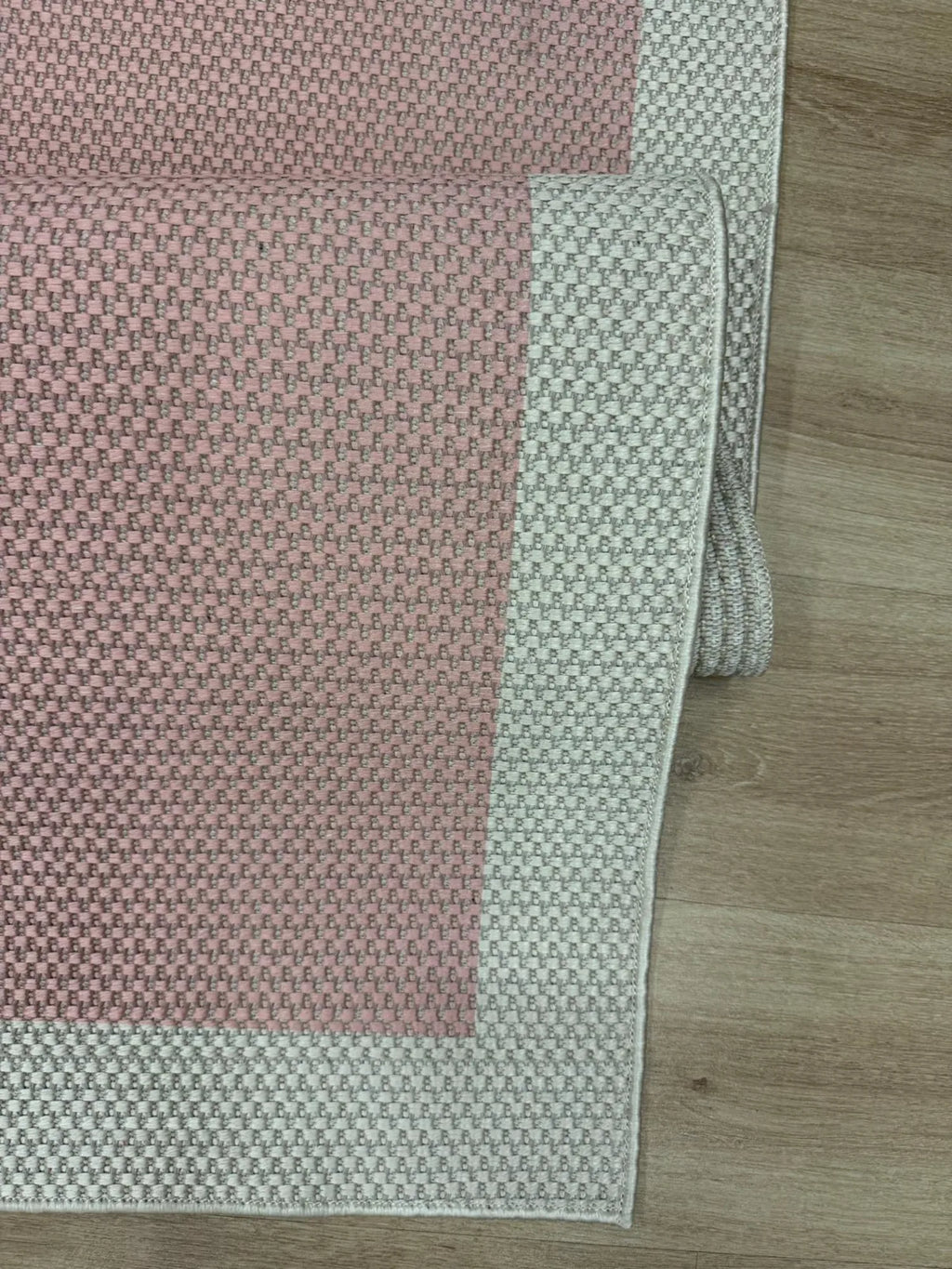 pembe sisal halı doku detayı makine dokuma