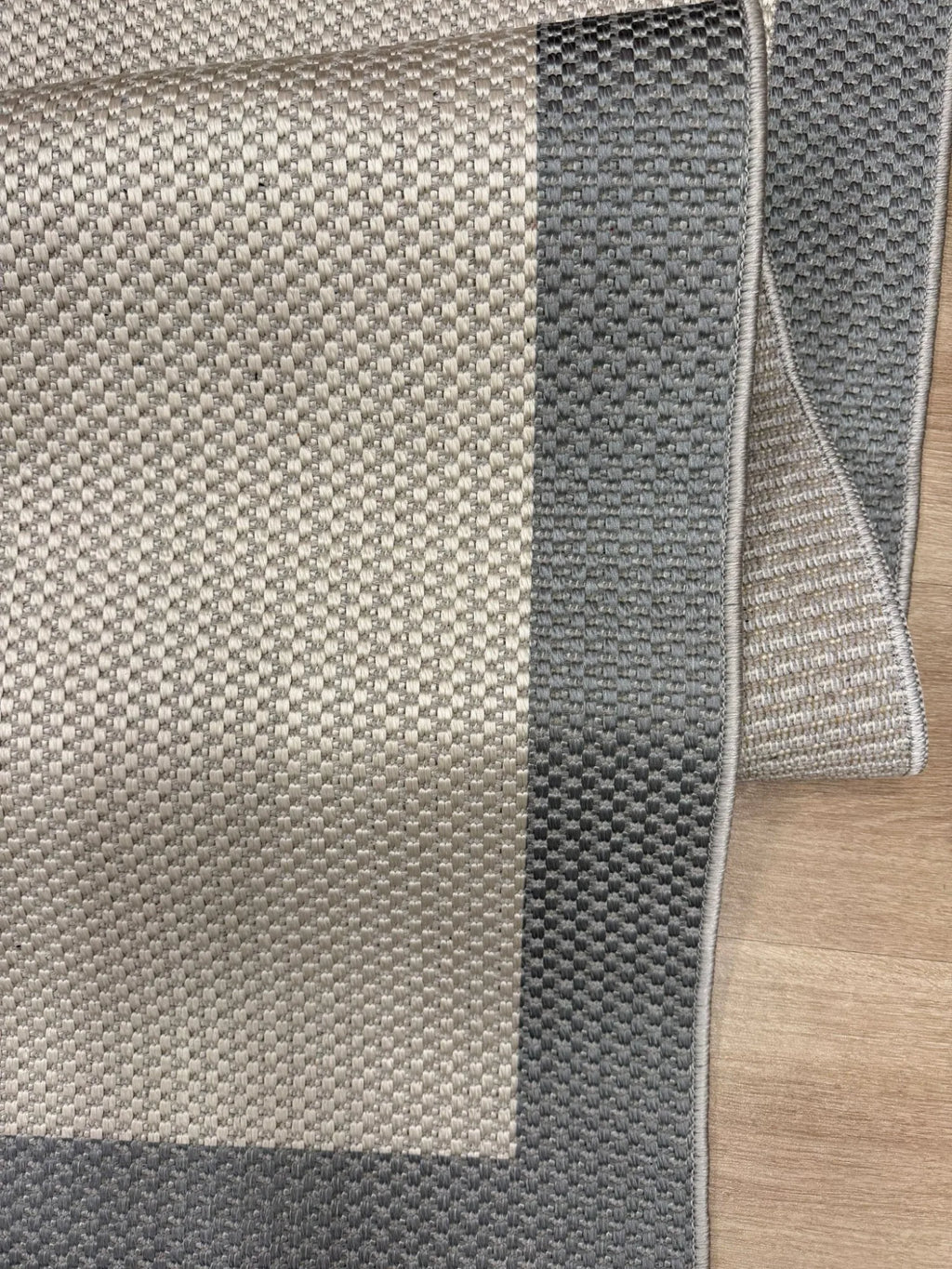 gri sisal halı doku detayı makine dokuma