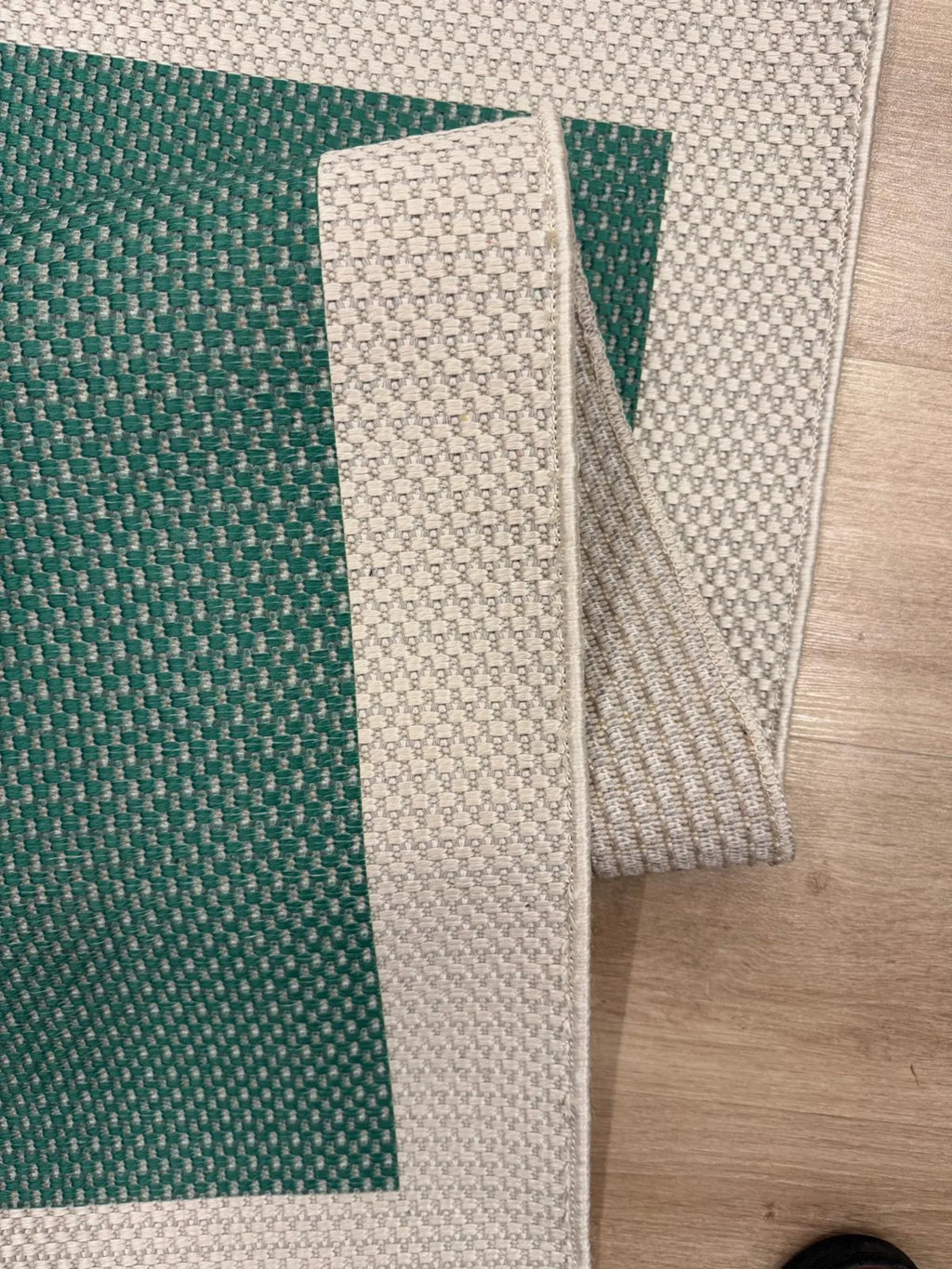 yeşil sisal halı doku detayı makine dokuma