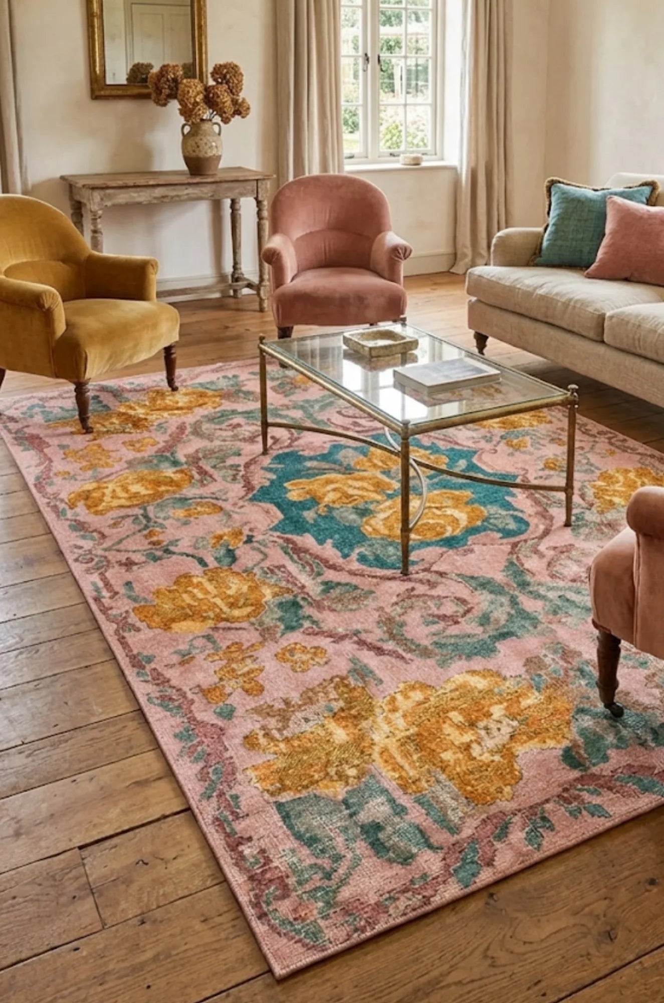 Salon dekorasyonu için pamuk taban kilim, şönil dokuma doğal iplik yüzeyiyle modern ve klasik tarzlara uyum sağlar
