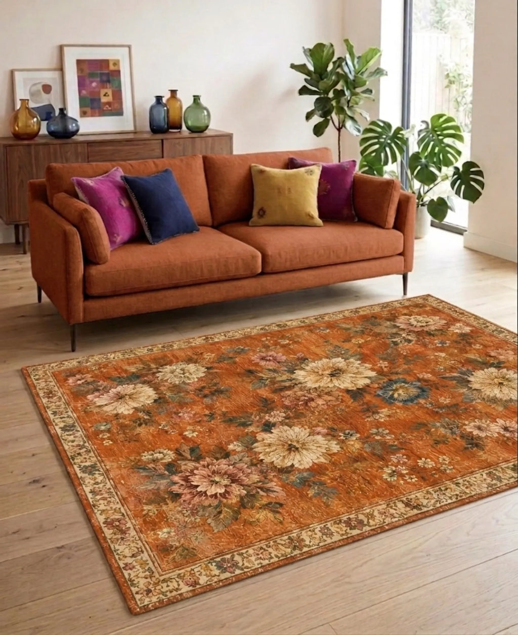 Şönil dokuma ince kilim halı modeli, doğal iplik yapısı ve pamuk tabanıyla salon ve koridor dekorasyonunu tamamlar