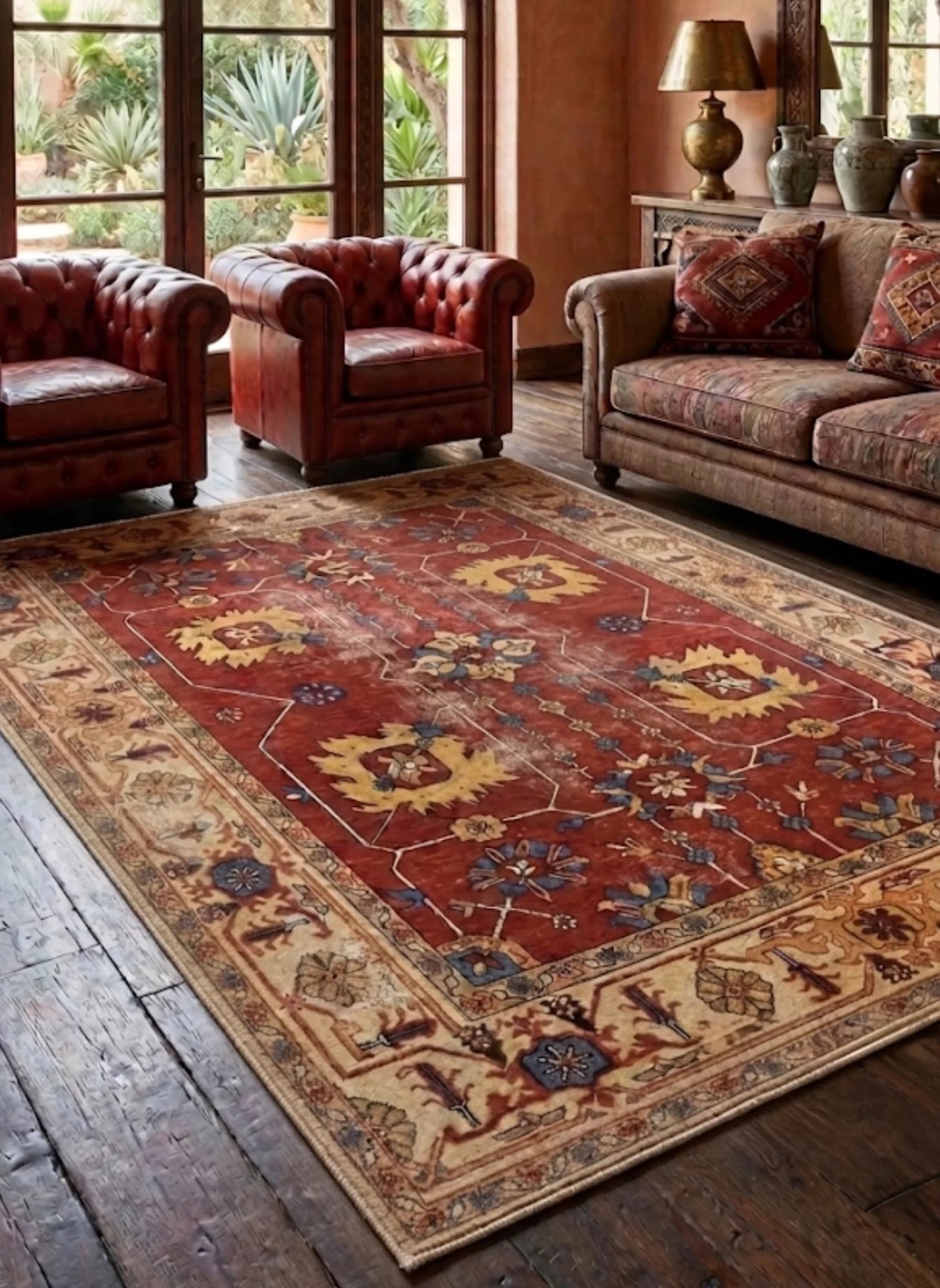 Doğal iplik şönil dokuma pamuk taban koridor halısı, antre, salon ve yaşam alanları için dekoratif kilim modeli