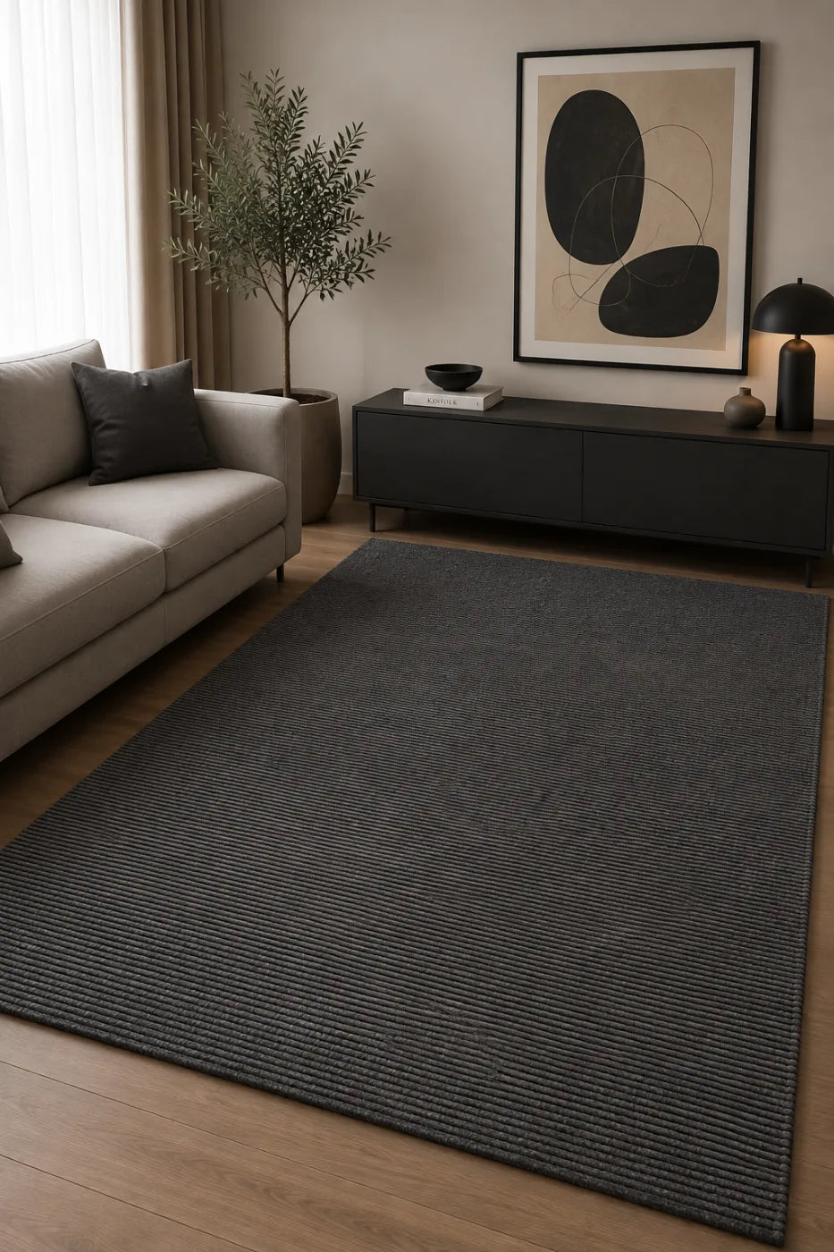 Kaymaz tabanlı dekoratif salon halısı
