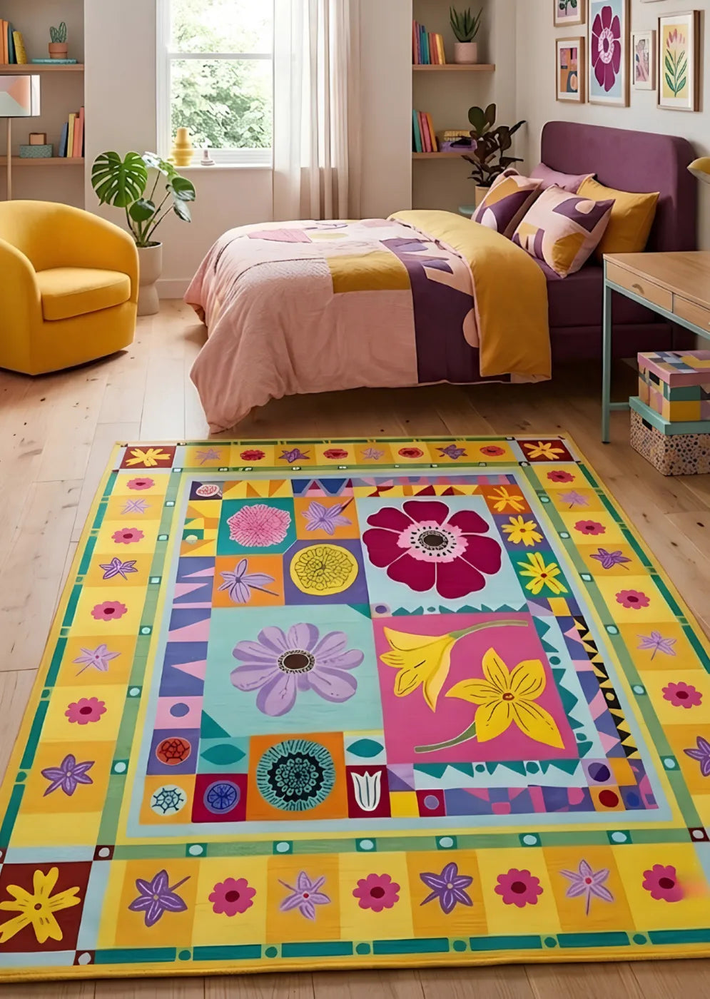 Modern dekorasyon için kaymaz taban halı