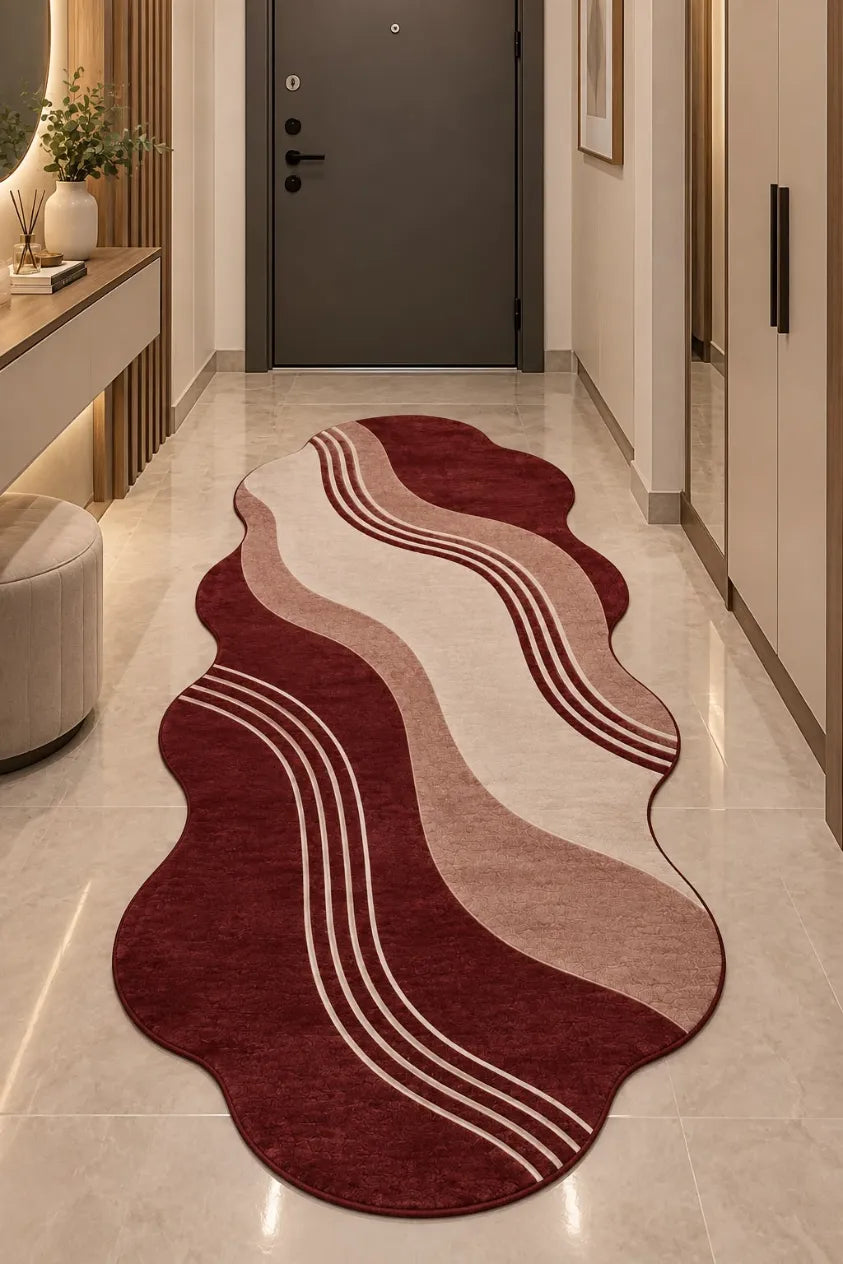 Modern dekorasyona uygun asimetrik halı modeli
