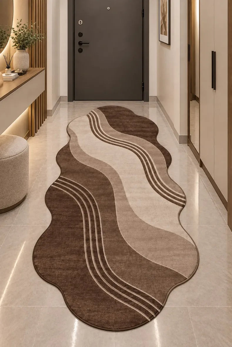 Kaymaz tabanlı modern dekoratif oda halısı