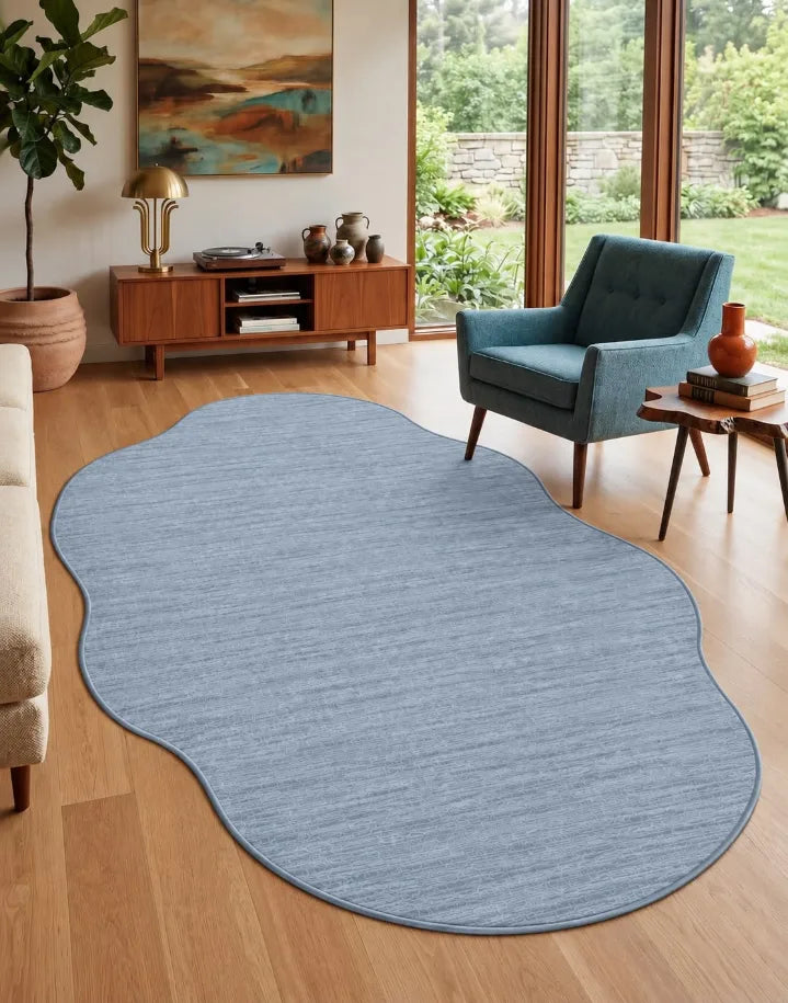 Antre dekorasyonu için amorf oval halı