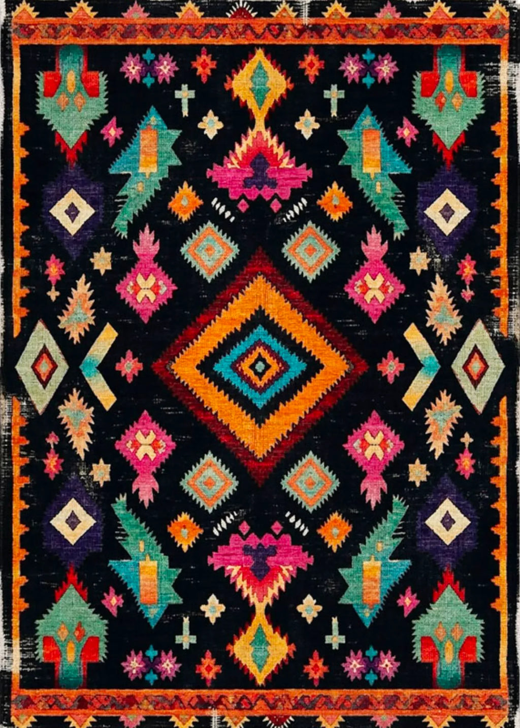 Pamuk taban şönil dokuma klasik kilim, geleneksel desenleri modern dekorasyon anlayışıyla buluşturan özel tasarım