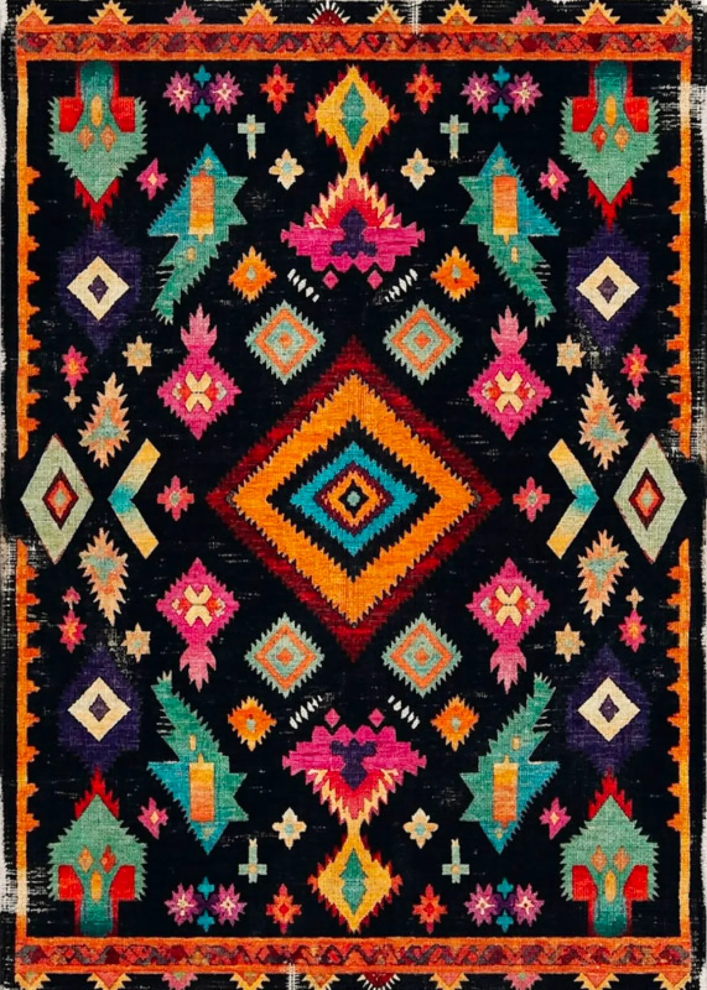 Pamuk taban şönil dokuma klasik kilim, geleneksel desenleri modern dekorasyon anlayışıyla buluşturan özel tasarım