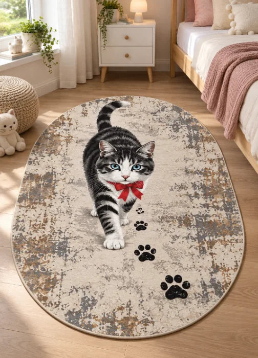 Çocuk ve genç odaları için dijital baskılı kedi halısı