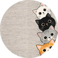 Pamuk dokuma kaymaz tabanlı kedi desenli çocuk halısı