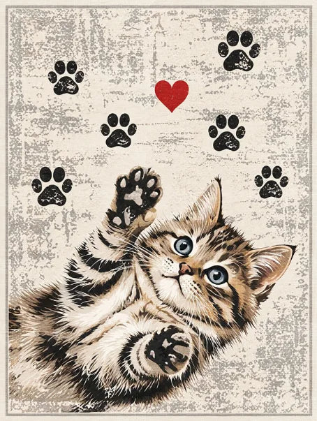 Dijital baskı kedi desenli kaymaz tabanlı genç odası halısı