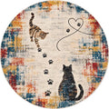 Dijital baskılı kedi desenli çocuk ve genç odası halısı
