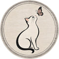 Modern kedi figürlü kaymaz tabanlı dekoratif oda halısı