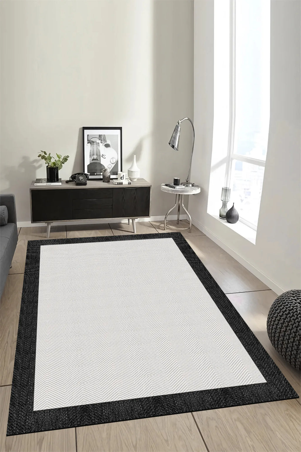 Dijital Baskı Pamuk Dokuma Taban Sisal Desenli Halı