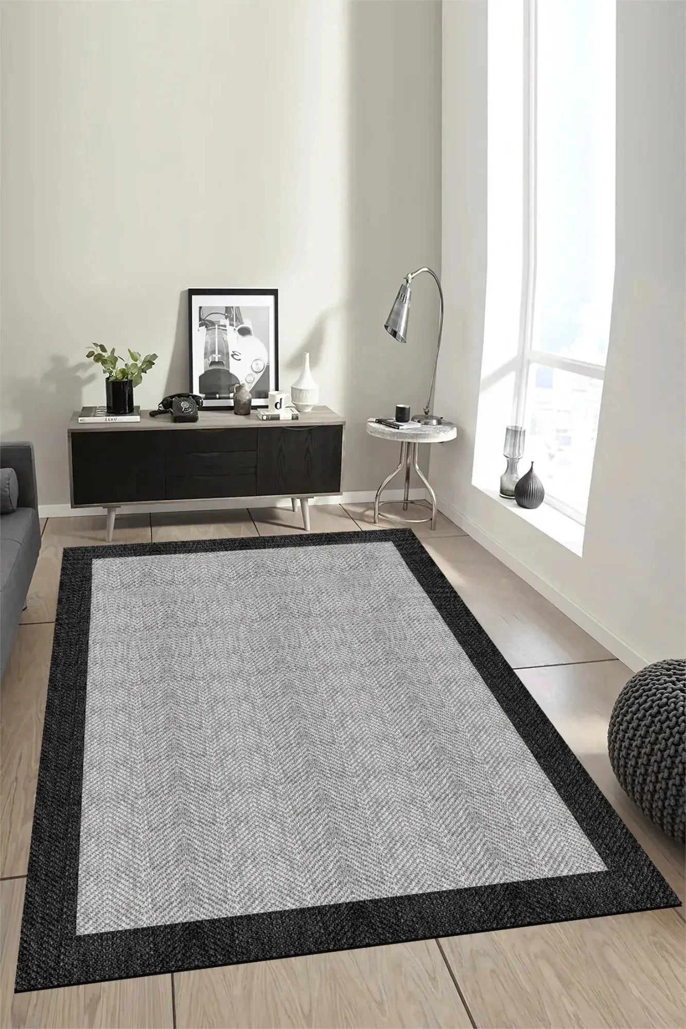 gri sisal halı doku yakın çekim dijital baskı