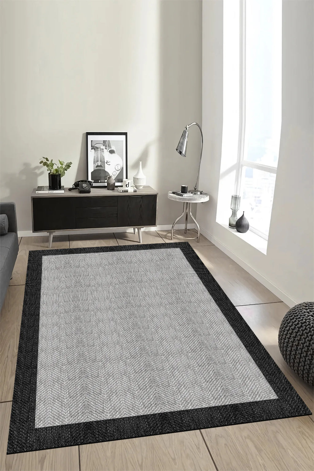 gri sisal halı doku yakın çekim dijital baskı