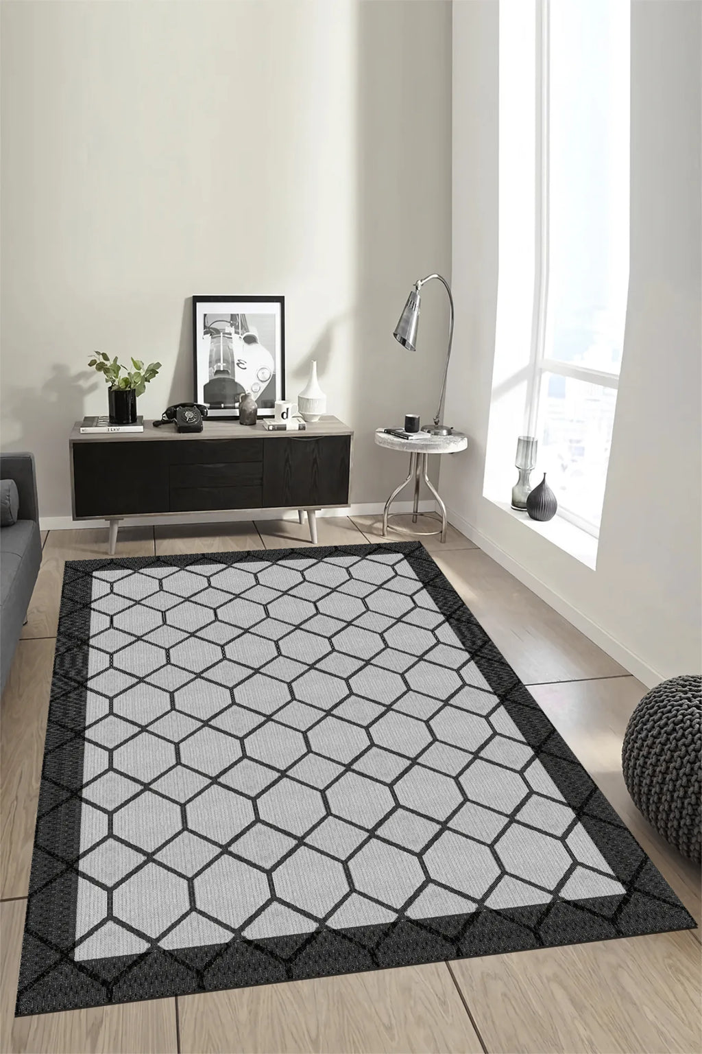 gri sisal halı doku yakın çekim dijital baskı