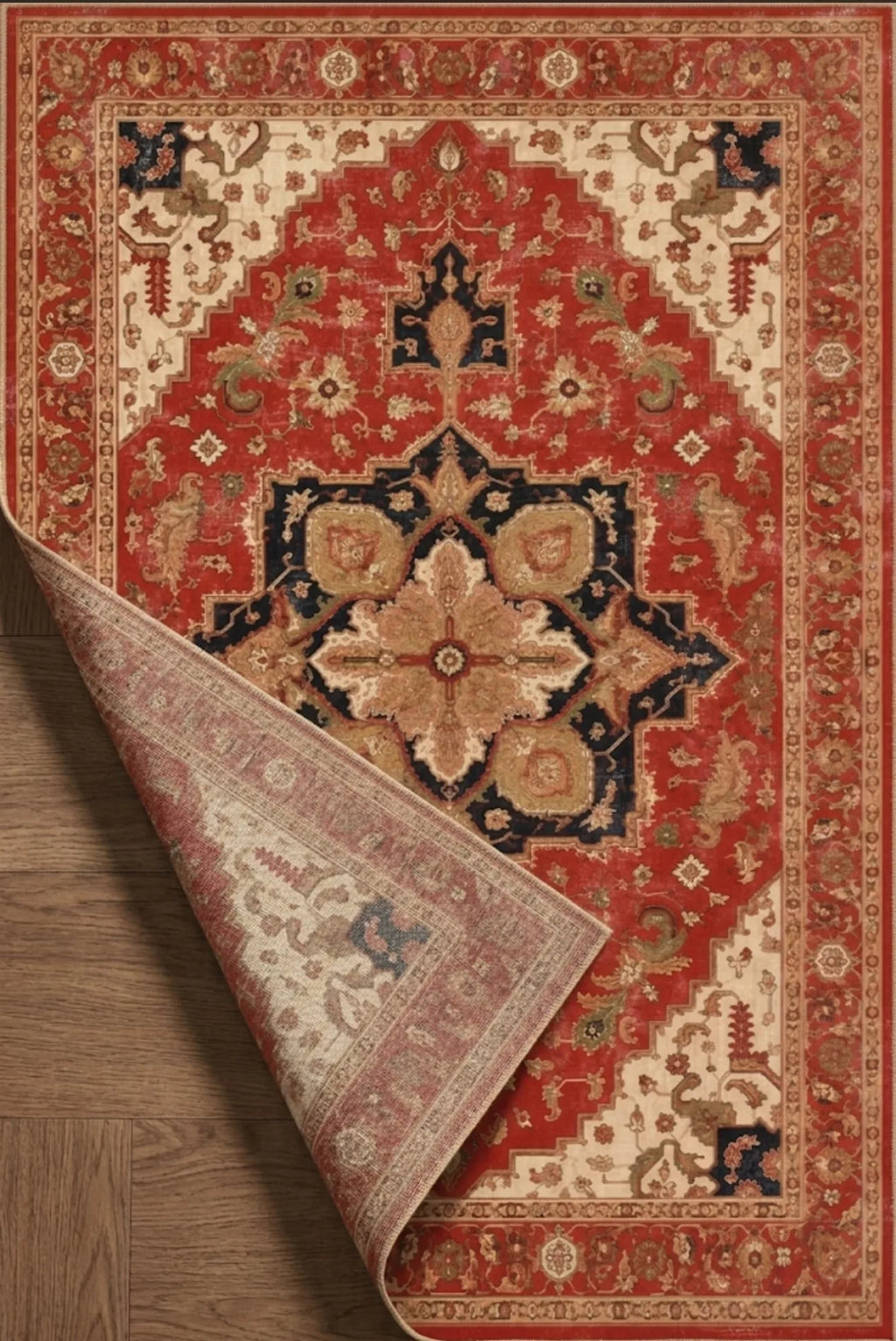 Şönil dokuma pamuk taban klasik kilim halısı, salon, koridor, antre ve ofis dekorasyonuna uyum sağlayan şık tasarım