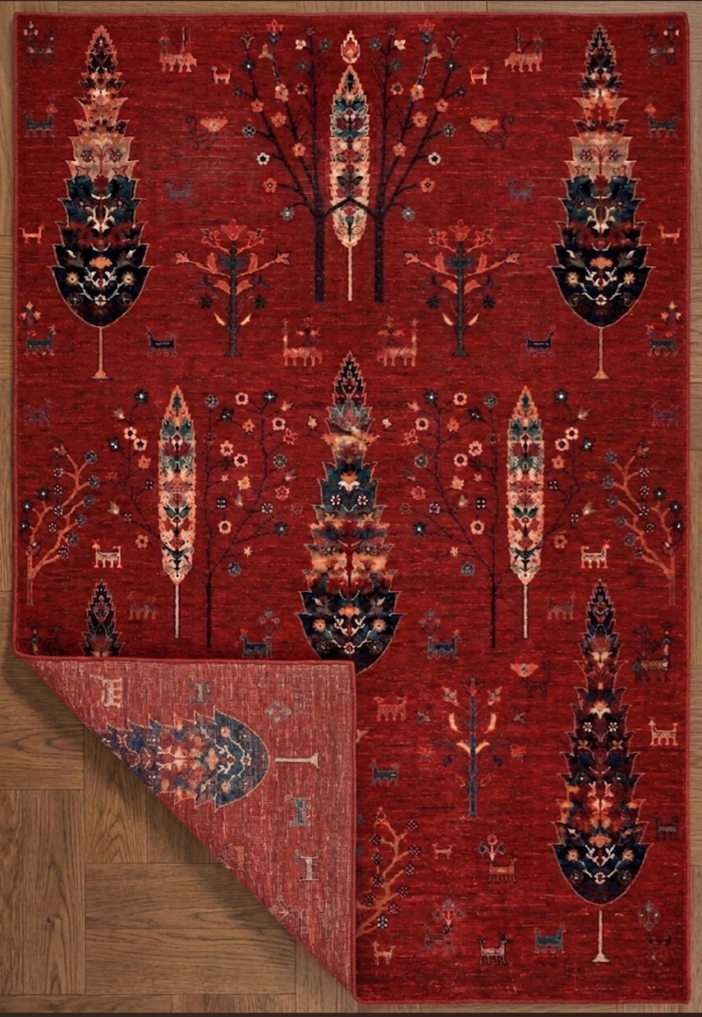 Şönil dokuma pamuk taban klasik kilim halısı, salon, koridor, antre ve ofis dekorasyonuna uyum sağlayan şık tasarım