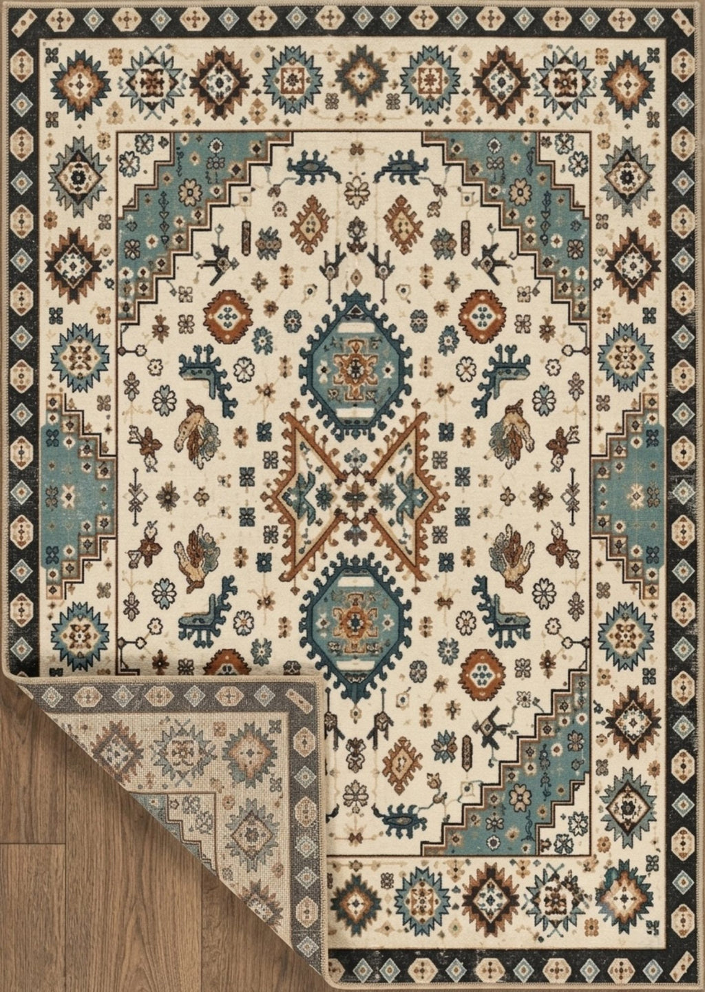 Şönil dokuma pamuk taban klasik kilim halısı, salon, koridor, antre ve ofis dekorasyonuna uyum sağlayan şık tasarım