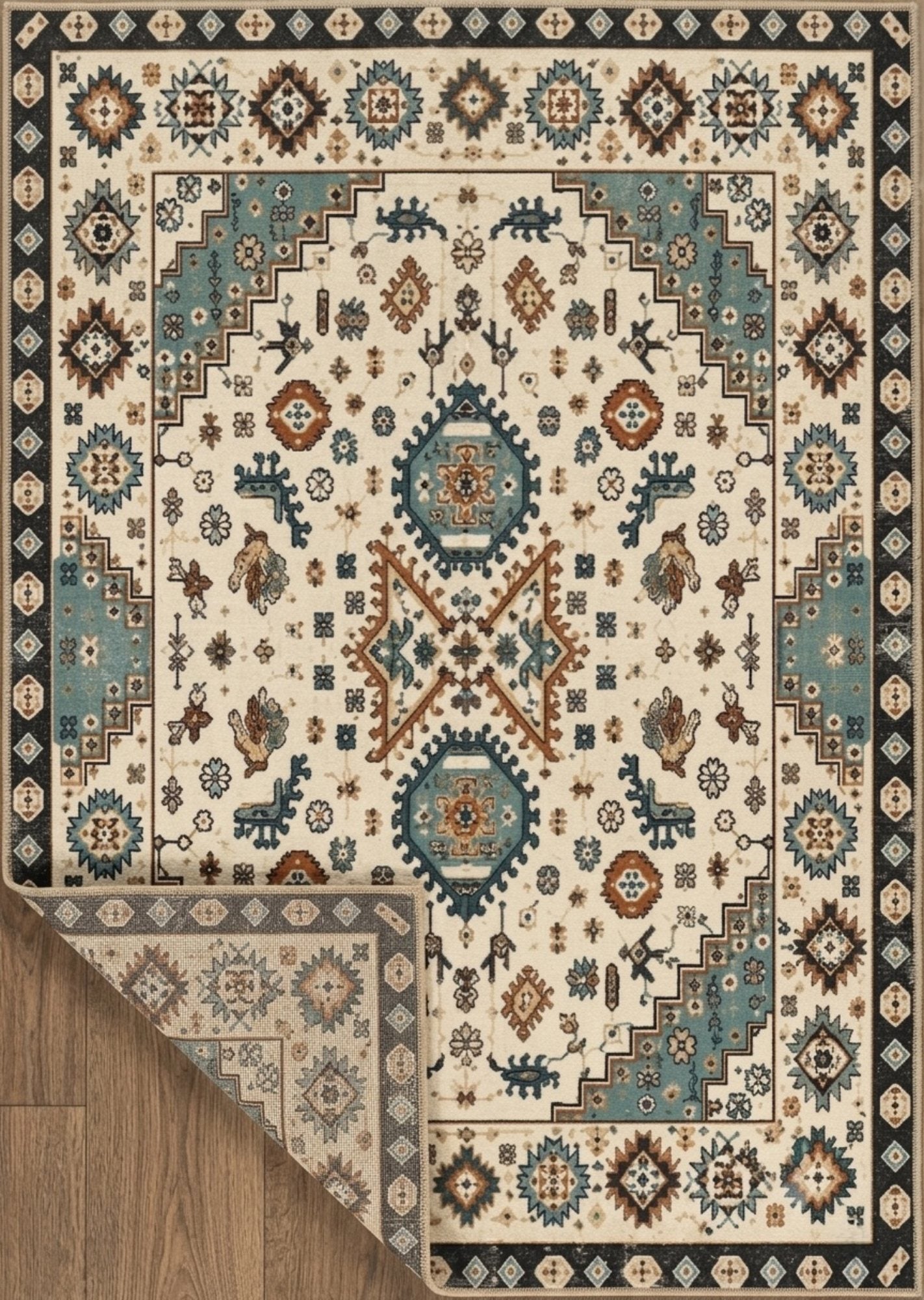 Şönil dokuma pamuk taban klasik kilim halısı, salon, koridor, antre ve ofis dekorasyonuna uyum sağlayan şık tasarım