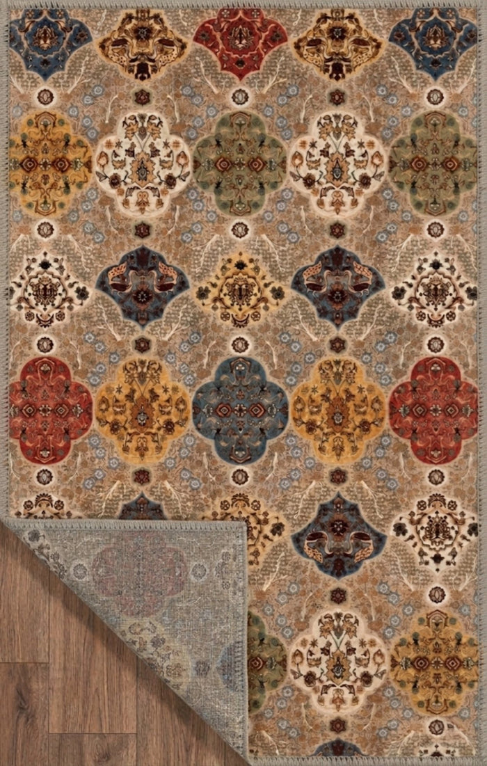 Şönil dokuma pamuk taban klasik kilim halısı, salon, koridor, antre ve ofis dekorasyonuna uyum sağlayan şık tasarım
