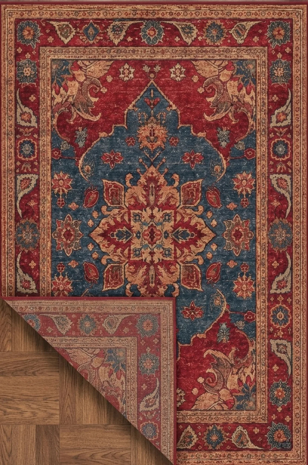 Dekoratif koridor halısı doğal dokuma kilim, ince yapısı sayesinde kolay taşınabilir ve pratik kullanım sağlar