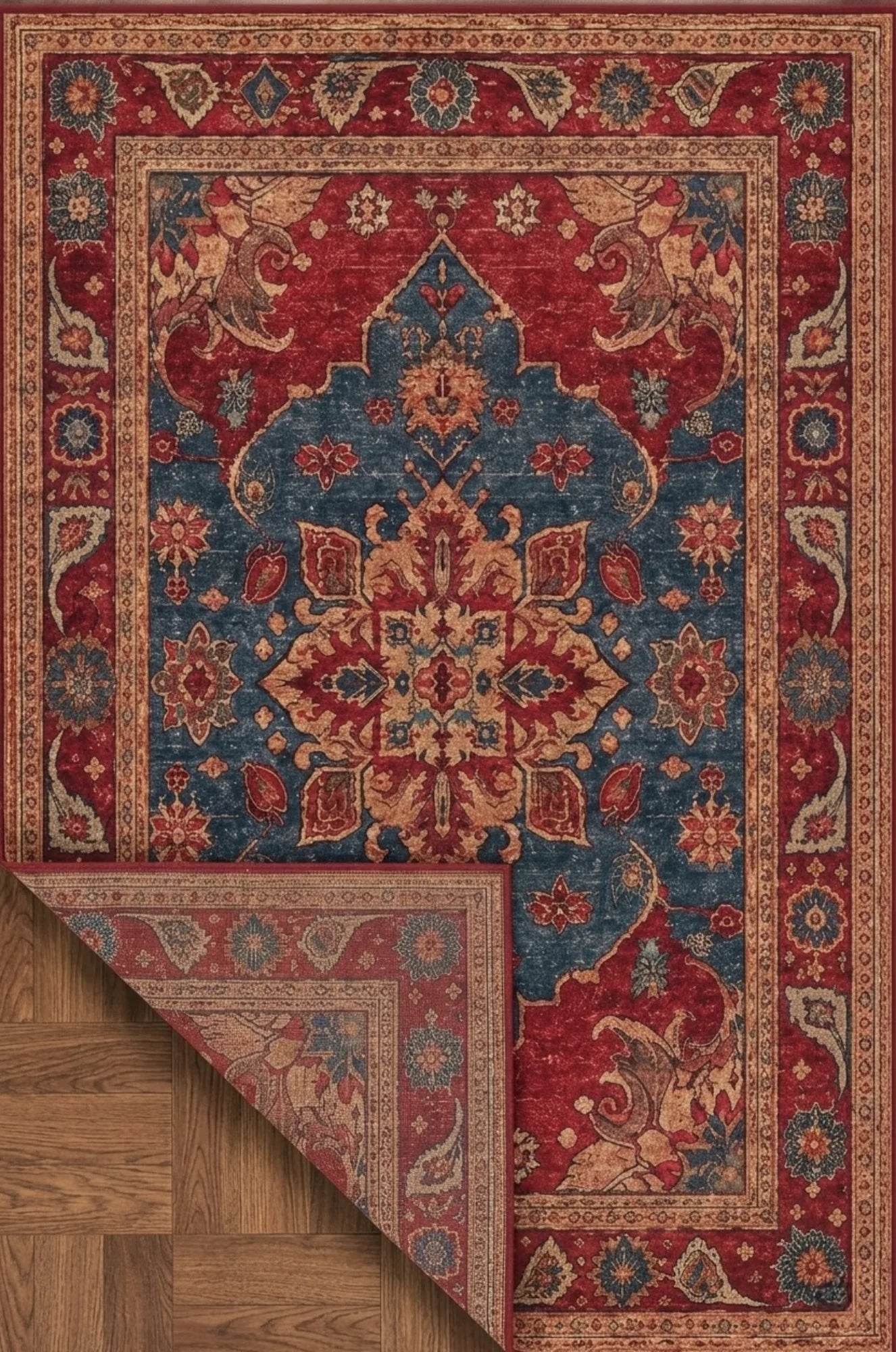 Dekoratif koridor halısı doğal dokuma kilim, ince yapısı sayesinde kolay taşınabilir ve pratik kullanım sağlar