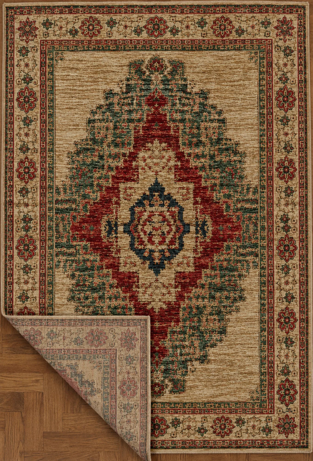 Şönil dokuma pamuk taban klasik kilim halısı, salon, koridor, antre ve ofis dekorasyonuna uyum sağlayan şık tasarım