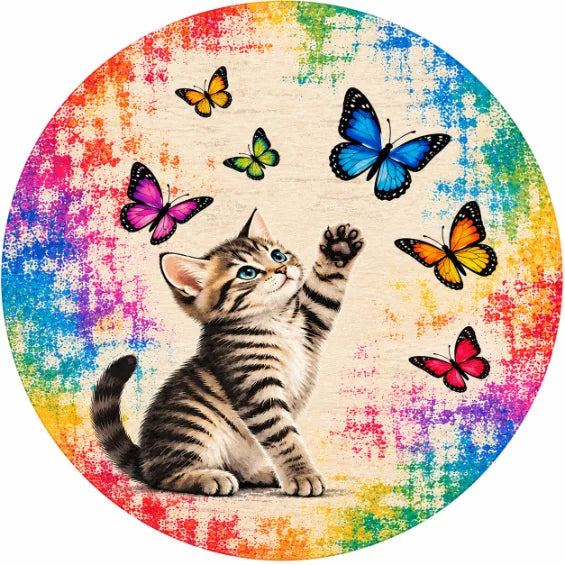 Genç odası dekorasyonu için kaymaz tabanlı kedi halısı