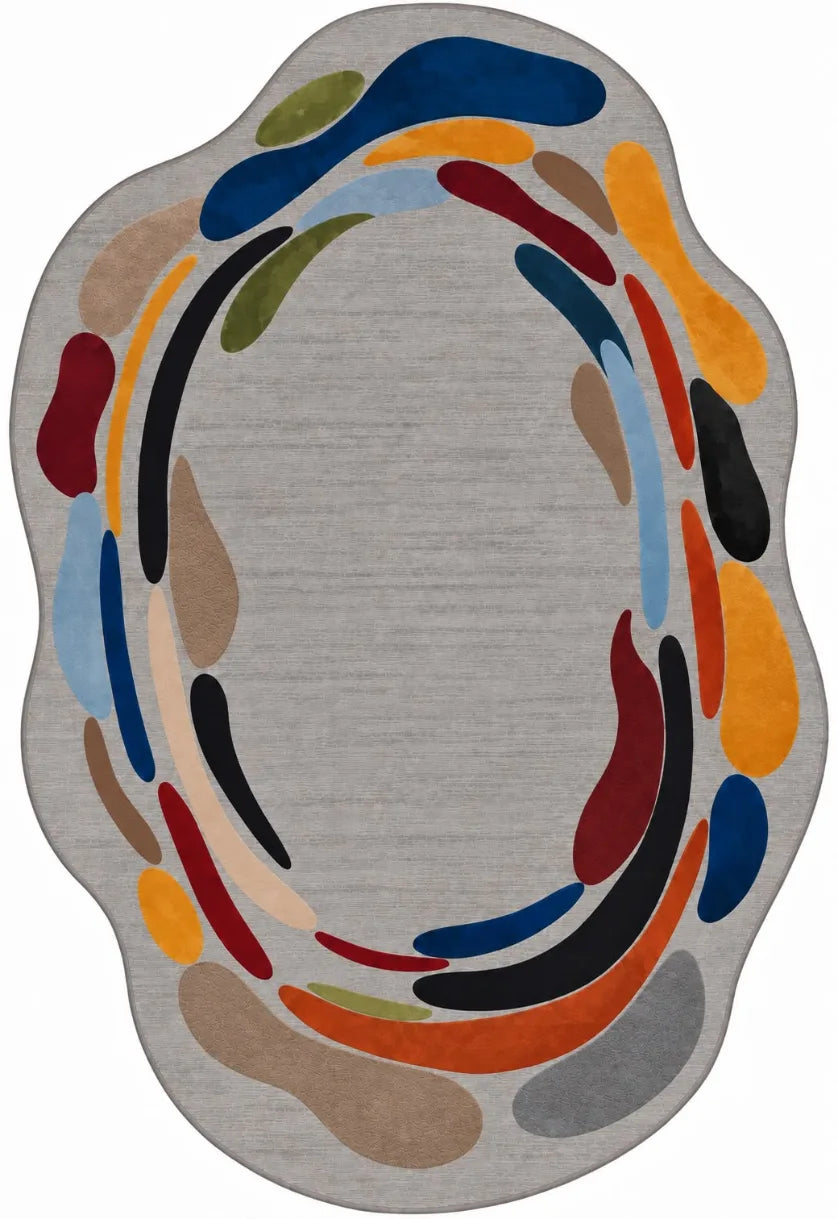 Oturma odası için oval modern halı