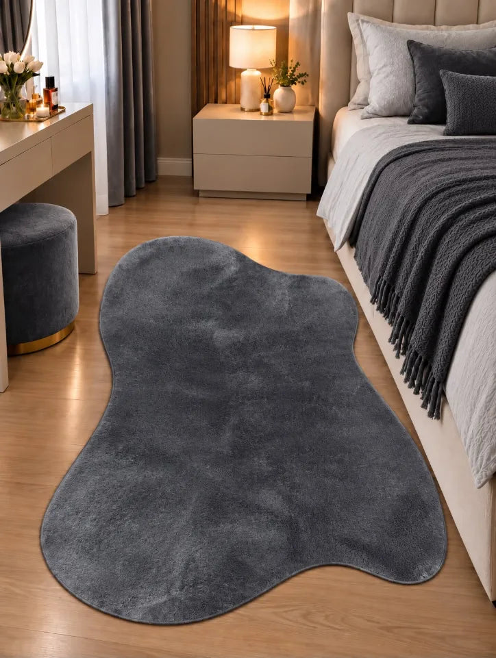 Pamuk dokuma tabanlı Amorf Puffy dekoratif salon halısı