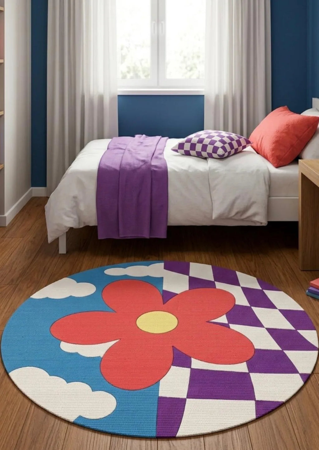 Kaymaz tabanlı modern antre halısı modeli