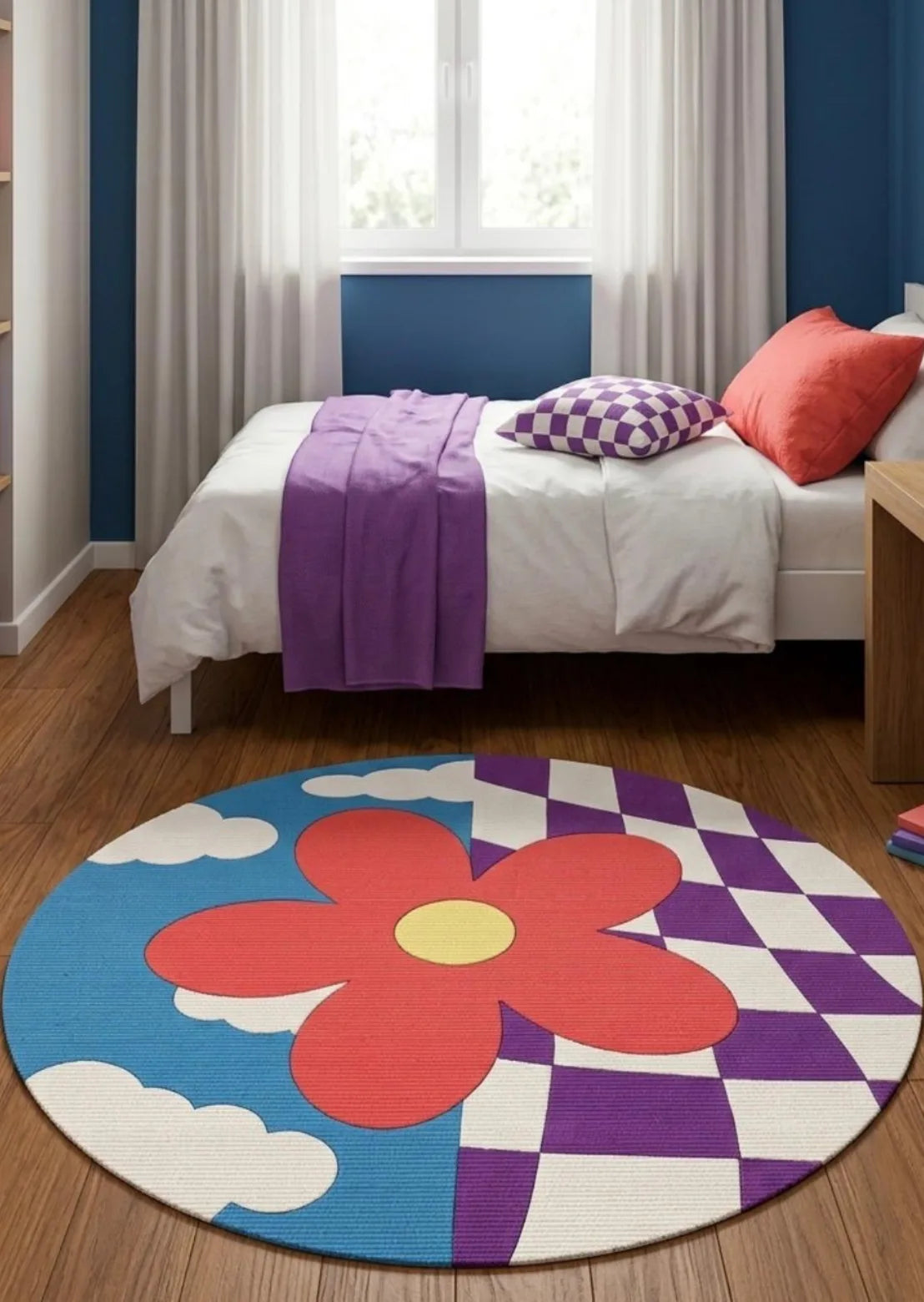 Kaymaz tabanlı modern antre halısı modeli
