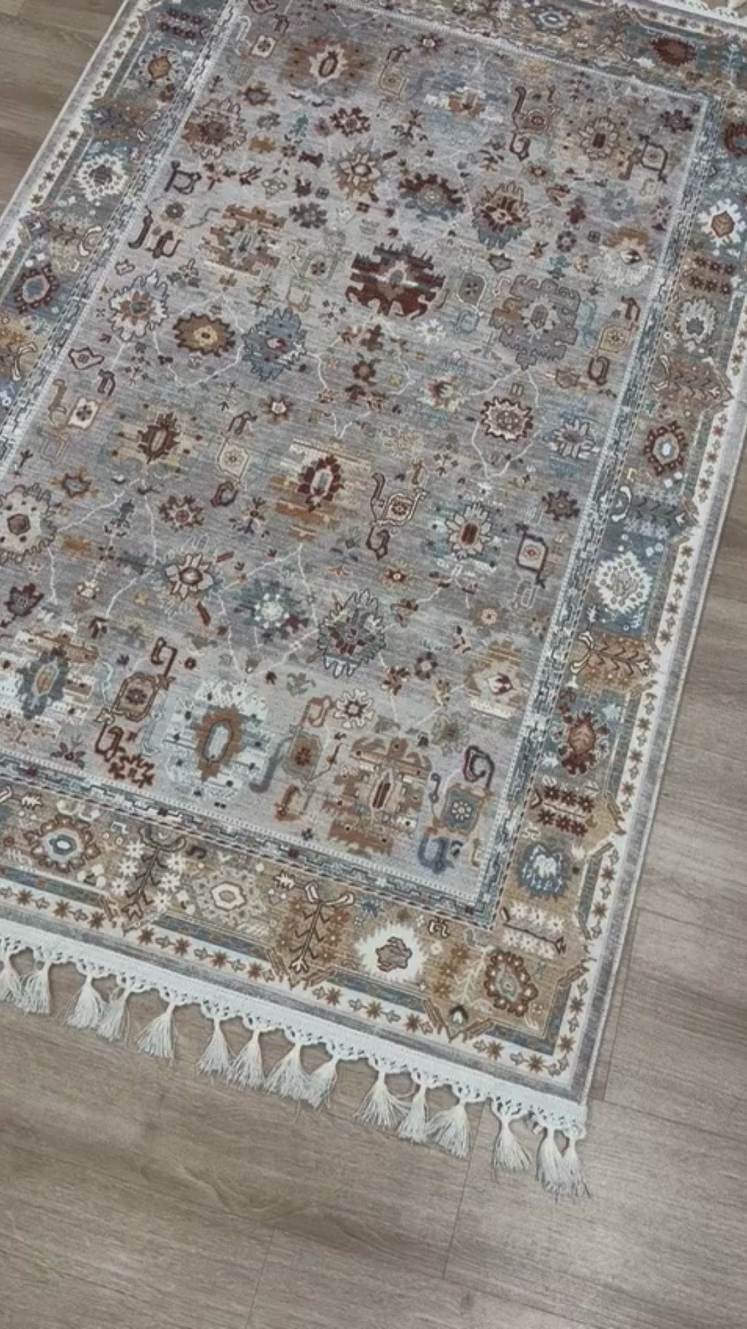 Dijital Baskı Kaymaz Pamuk Taban Tüy Dökmez Etnik Desenli Halı Salon Halısı Koridor Halısı