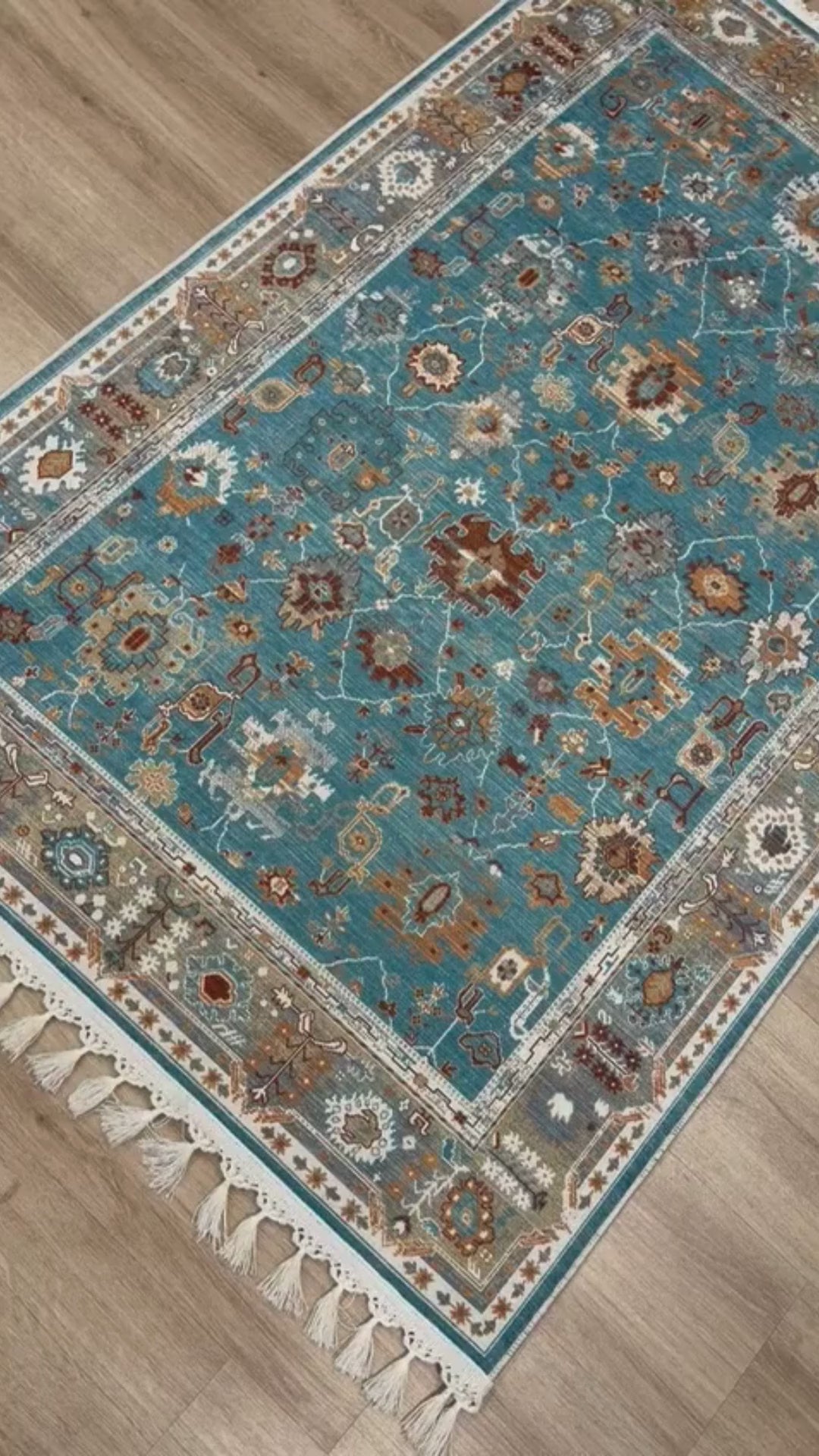 Dijital Baskı Kaymaz Pamuk Taban Tüy Dökmez Etnik Desenli Halı Salon Halısı Koridor Halısı