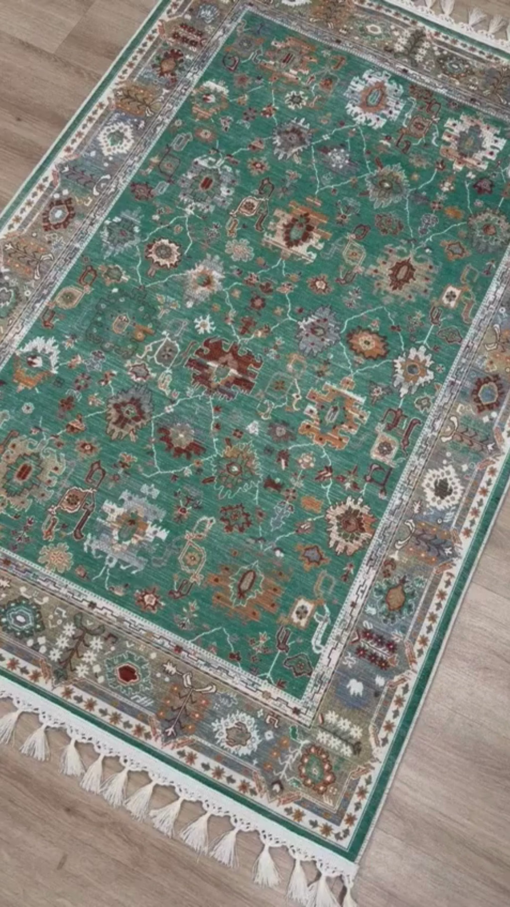 Dijital Baskı Kaymaz Pamuk Taban Tüy Dökmez Etnik Desenli Halı Salon Halısı Koridor Halısı