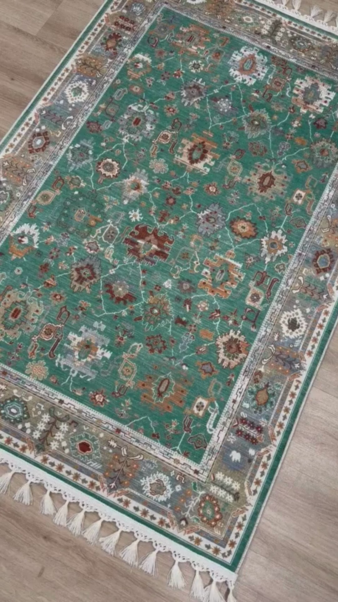 Dijital Baskı Kaymaz Pamuk Taban Tüy Dökmez Etnik Desenli Halı Salon Halısı Koridor Halısı