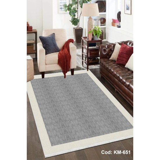 Eko Serisi Pamuk Dokuma Taban Kaymaz Yıkanabilir Sisal / Jüt Desenli Salon Halısı Mutfak Halısı Koridor Halısı KM-651 Modeli