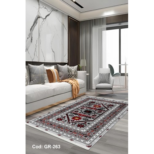 Premium Bambu Etnik Desenli Salon Halısı / GR-263 Modeli