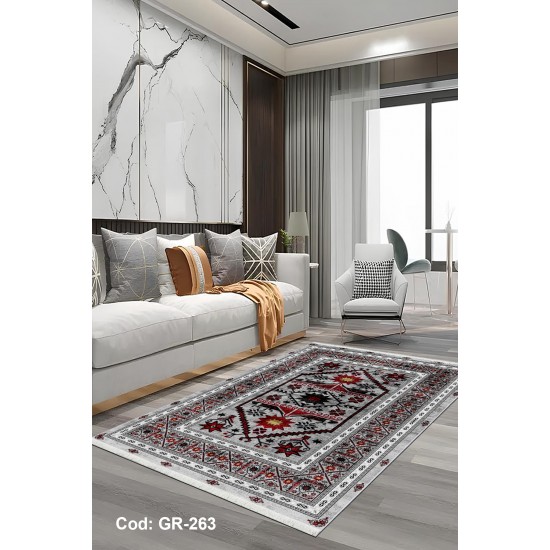 Premium Bambu Etnik Desenli Salon Halısı / GR-263 Modeli