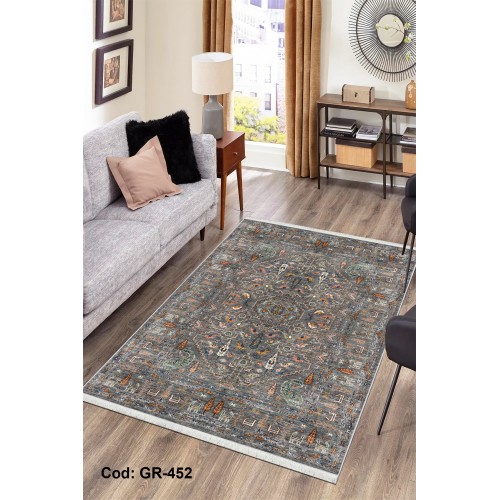 Premium Bambu Etnik Desenli Salon Halısı / GR-452 Modeli