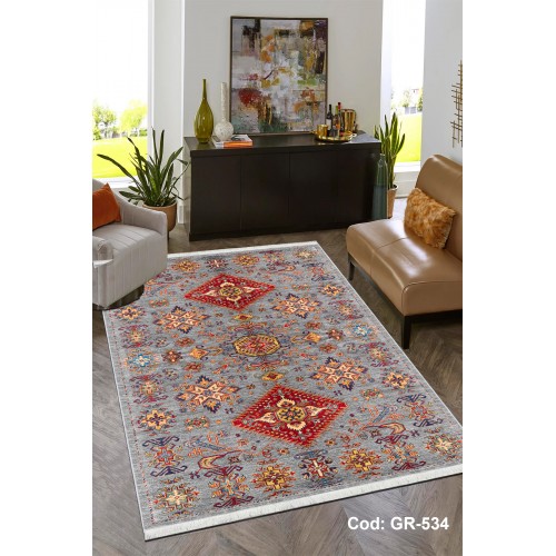 Premium Bambu Etnik Desenli Salon Halısı / GR-534 Modeli